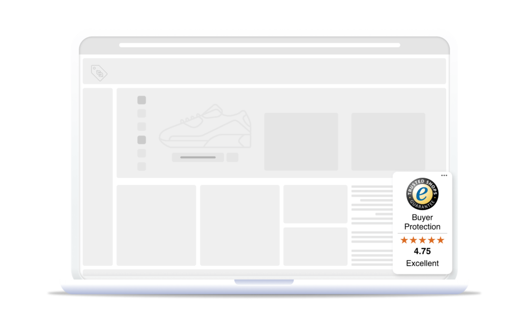 Demo shop desktop with corresponding trust badges