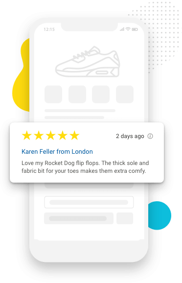 Product reviews seen through a mobile view
